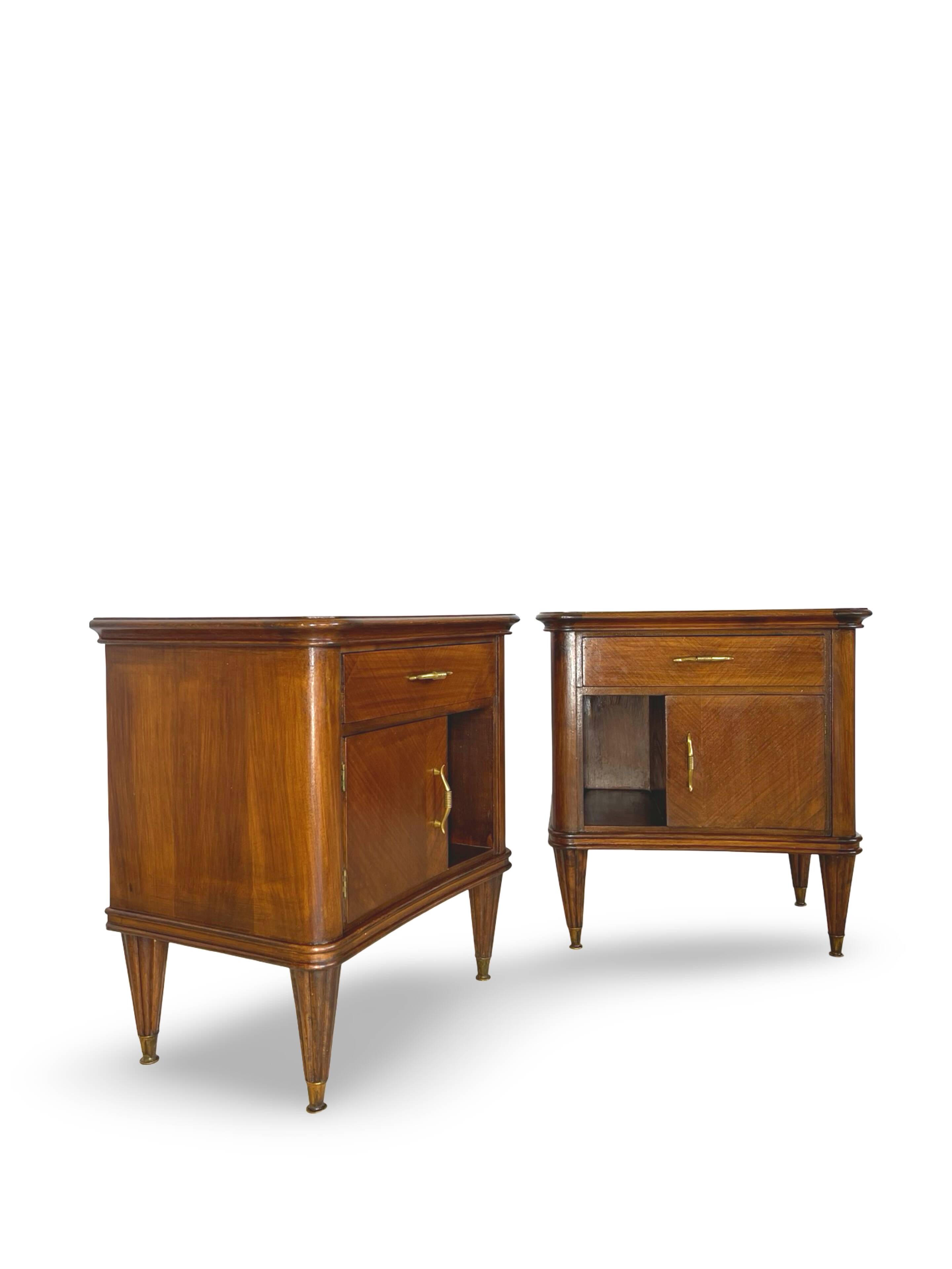 Pair of Italian bedside tables from the mid-20th century.