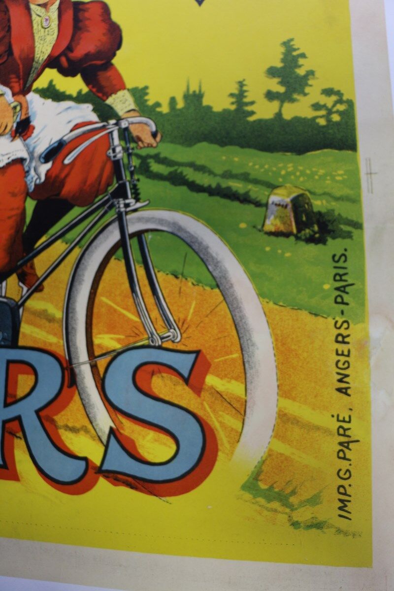 Original litho bike 1896 cycles malinge poster - laulan