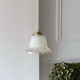 Holophane glass pendant light