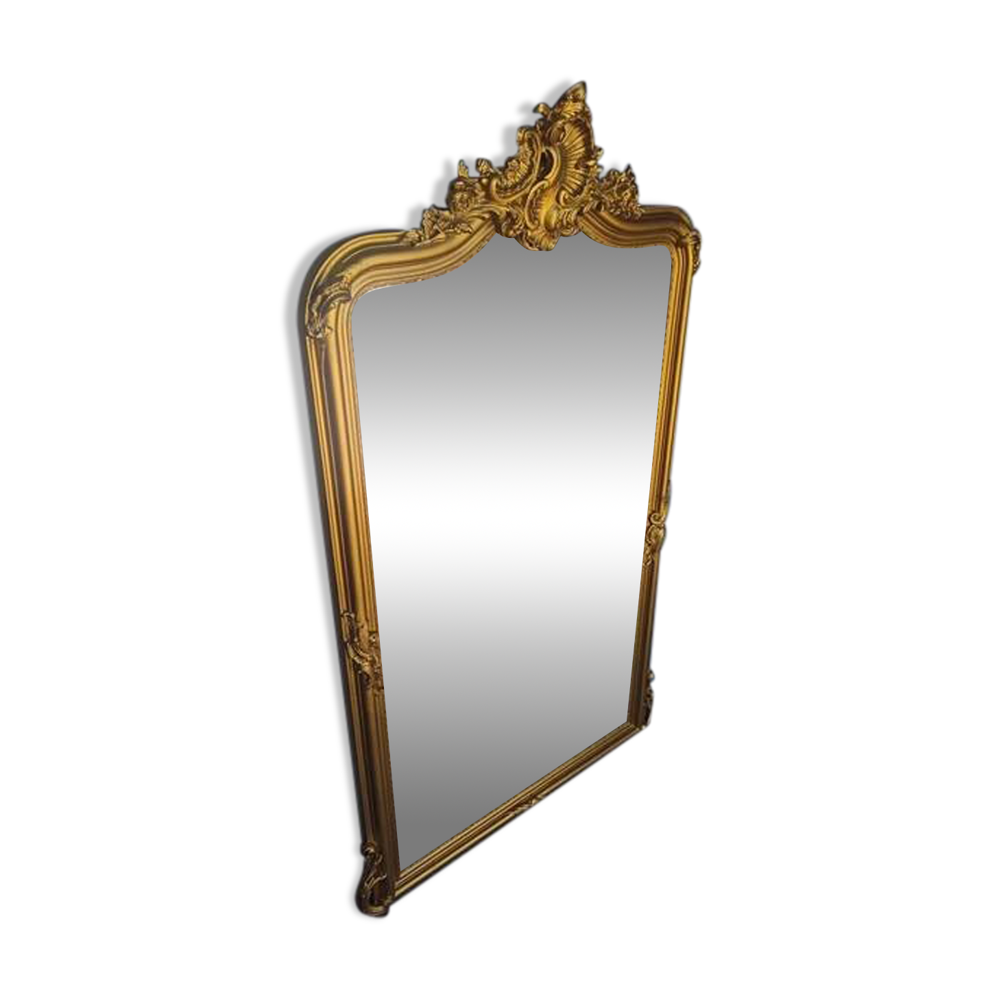 Miroir Louis XV bois doré ep XIX em - 144 cm