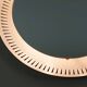 round mid century modern illuminated WALL MIRROR with metal frame 1950s