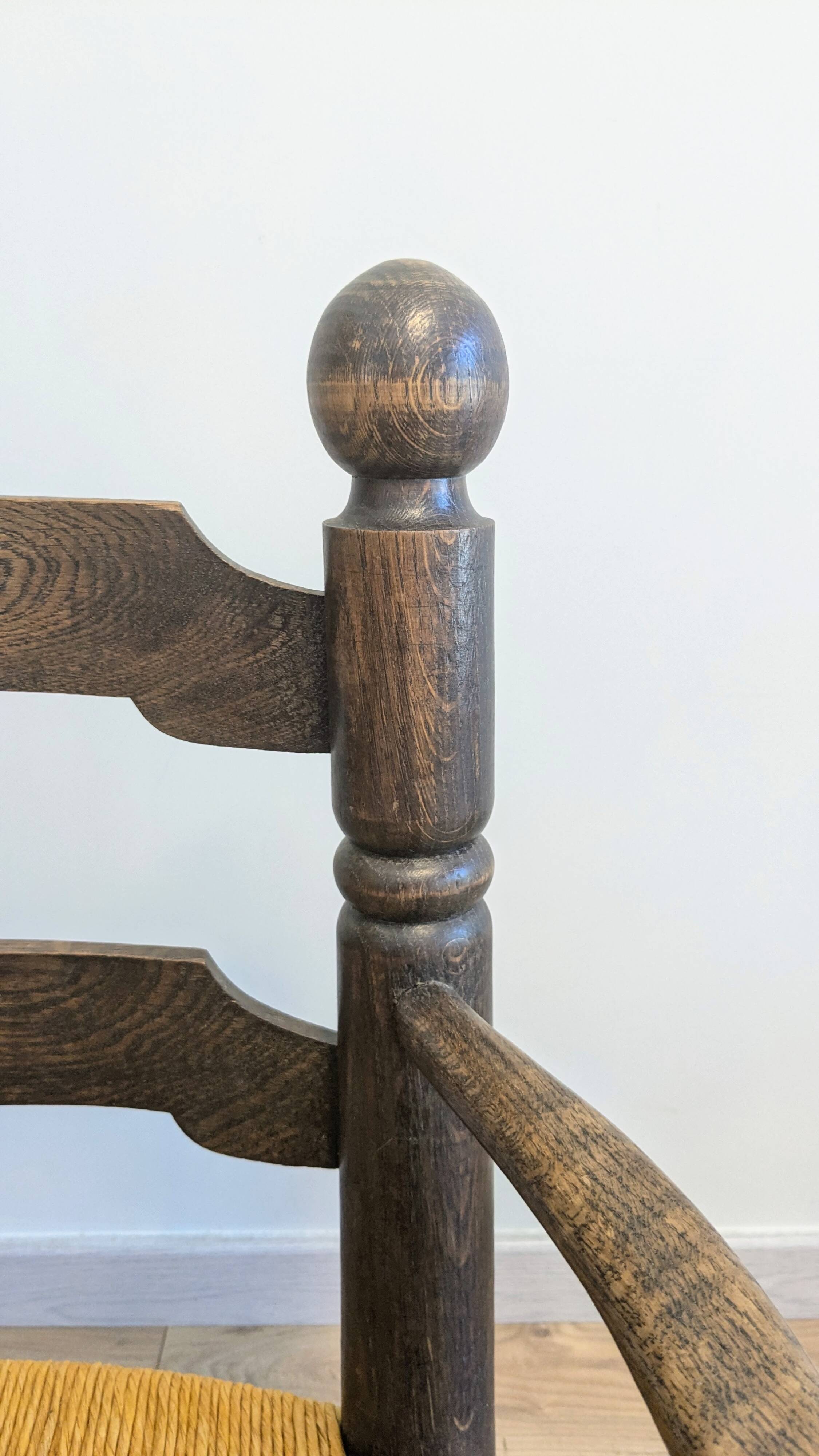 Genuine  Dudouyt style low oak armchair, 1940s