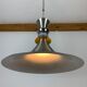 Scandinavian space age pendant lamp by Bent Nordsted for Lyskaer brushed steel 70s
