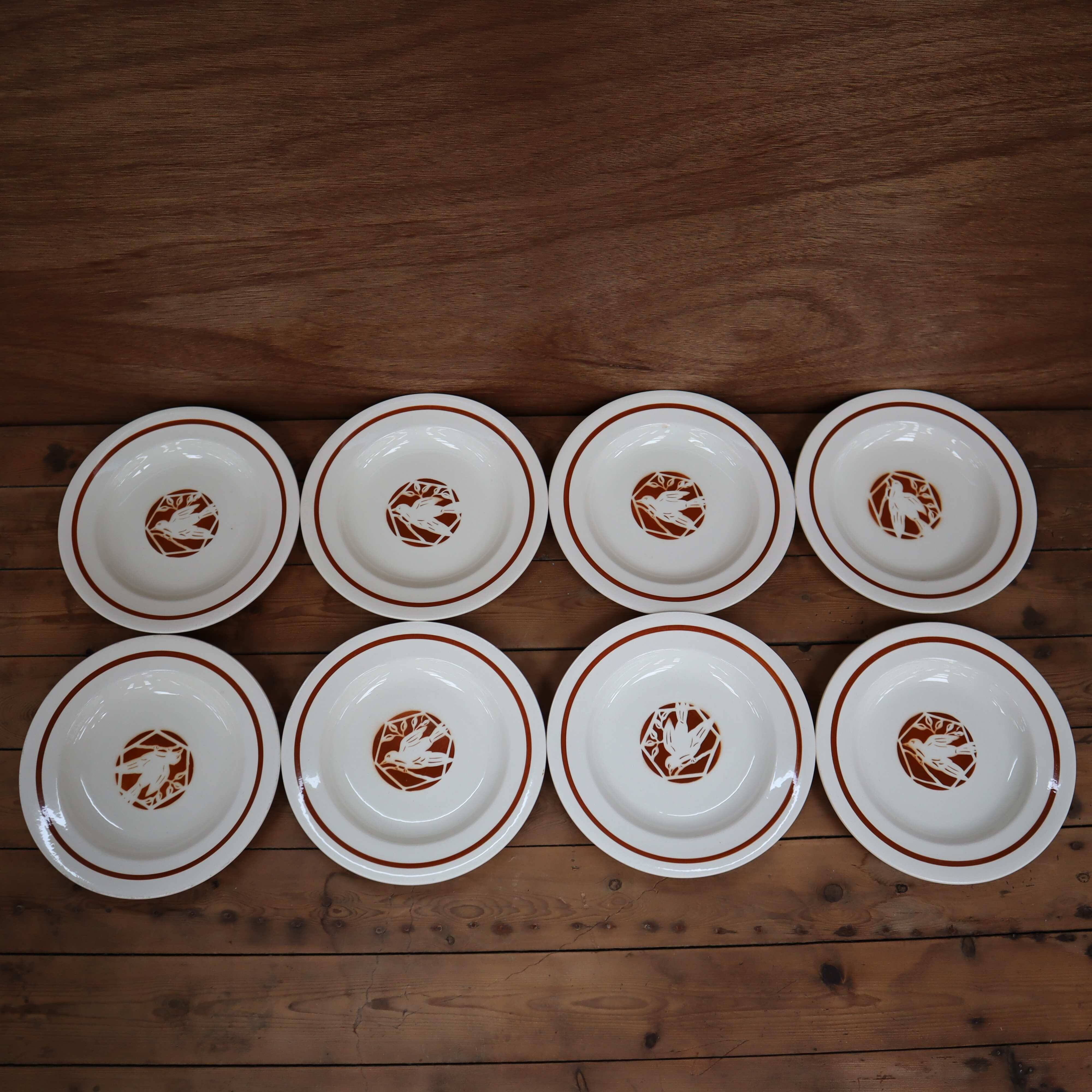 8 deep iron earth plates Salins "Colibri" France