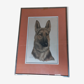 Léon DANCHIN (1887-1938) : GERMAN SHEPHERD Numbered and Signed Lithograph