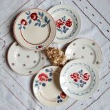 Old mismatched earthenware dessert plates