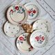 Old mismatched earthenware dessert plates