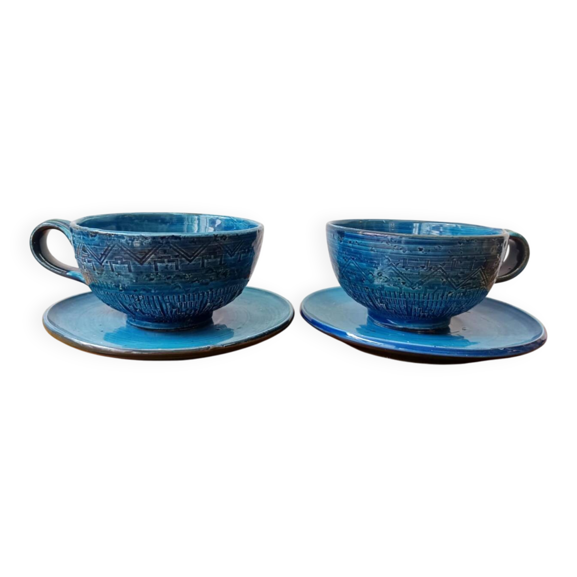 Pair of Aldo Londi breakfast cups, Italy 1960