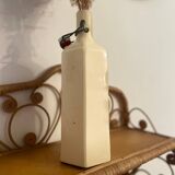 Vintage cream stoneware bottle vase