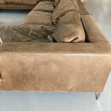 Modular leather sofa design for 12 people.