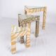 Set of nested tables upholstered, Pierre Frey, 1970s