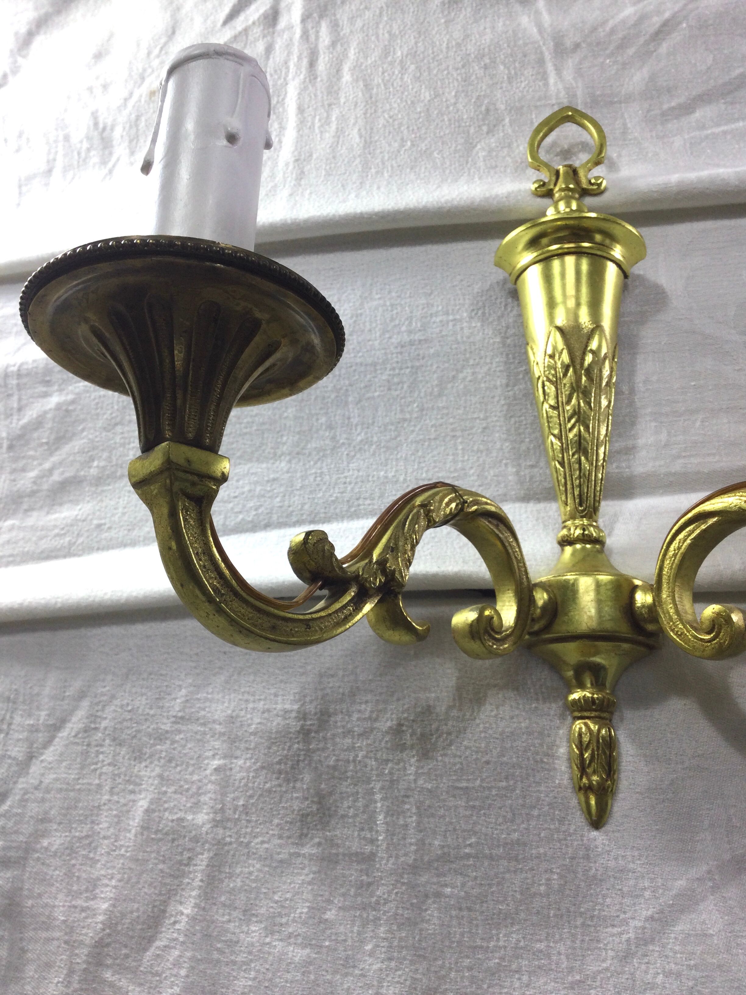 Pair of bronze wall lamps 2 lights