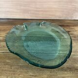 Aquamarine glass fish-shaped bowls