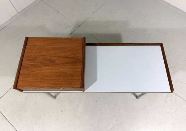 Banc de téléphone avec rangement des années 1960