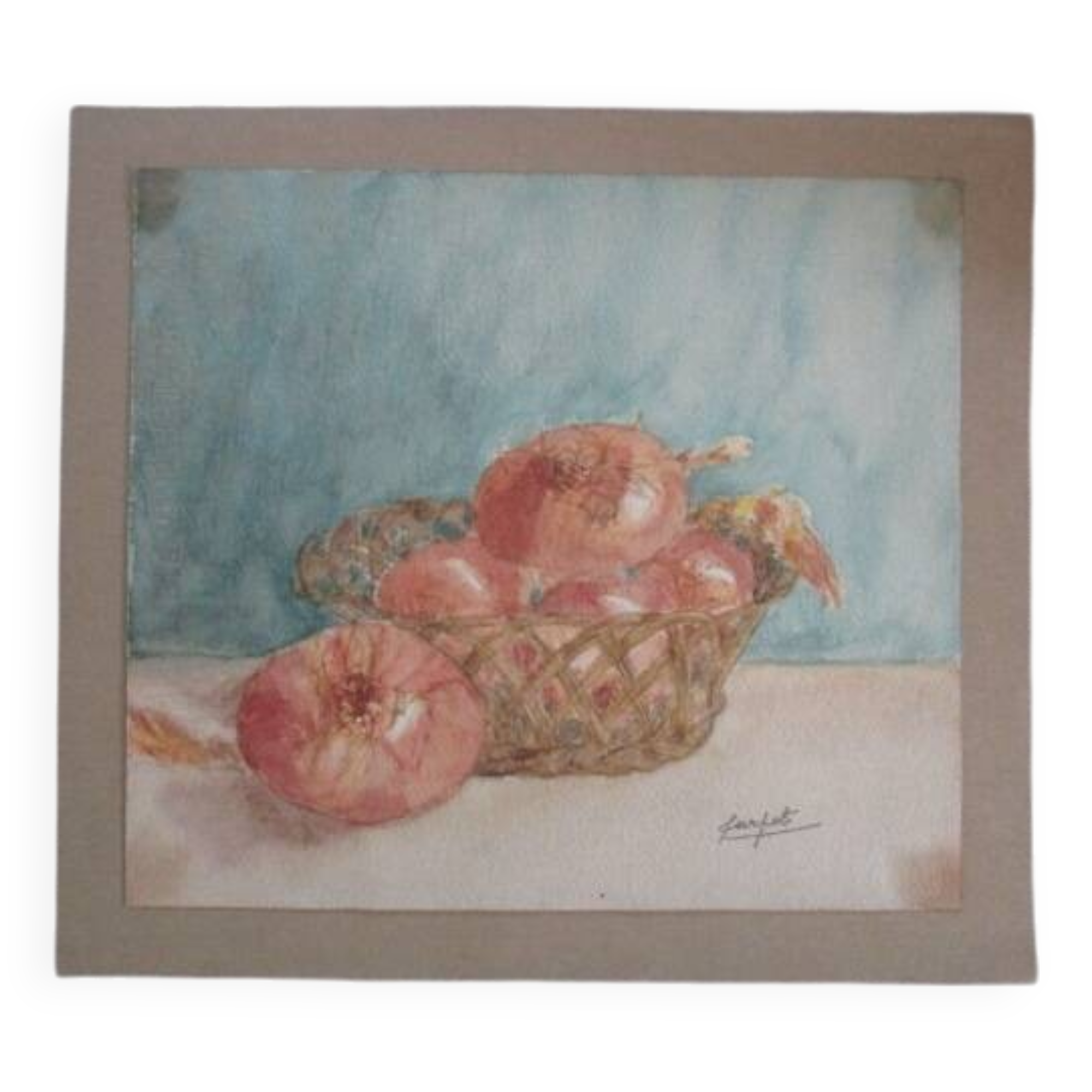 Old watercolor - still life with onions