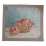 Old watercolor - still life with onions