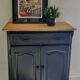 Old buffet of charm black patina and wood