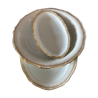 Set 3 dishes porcelain of sologne