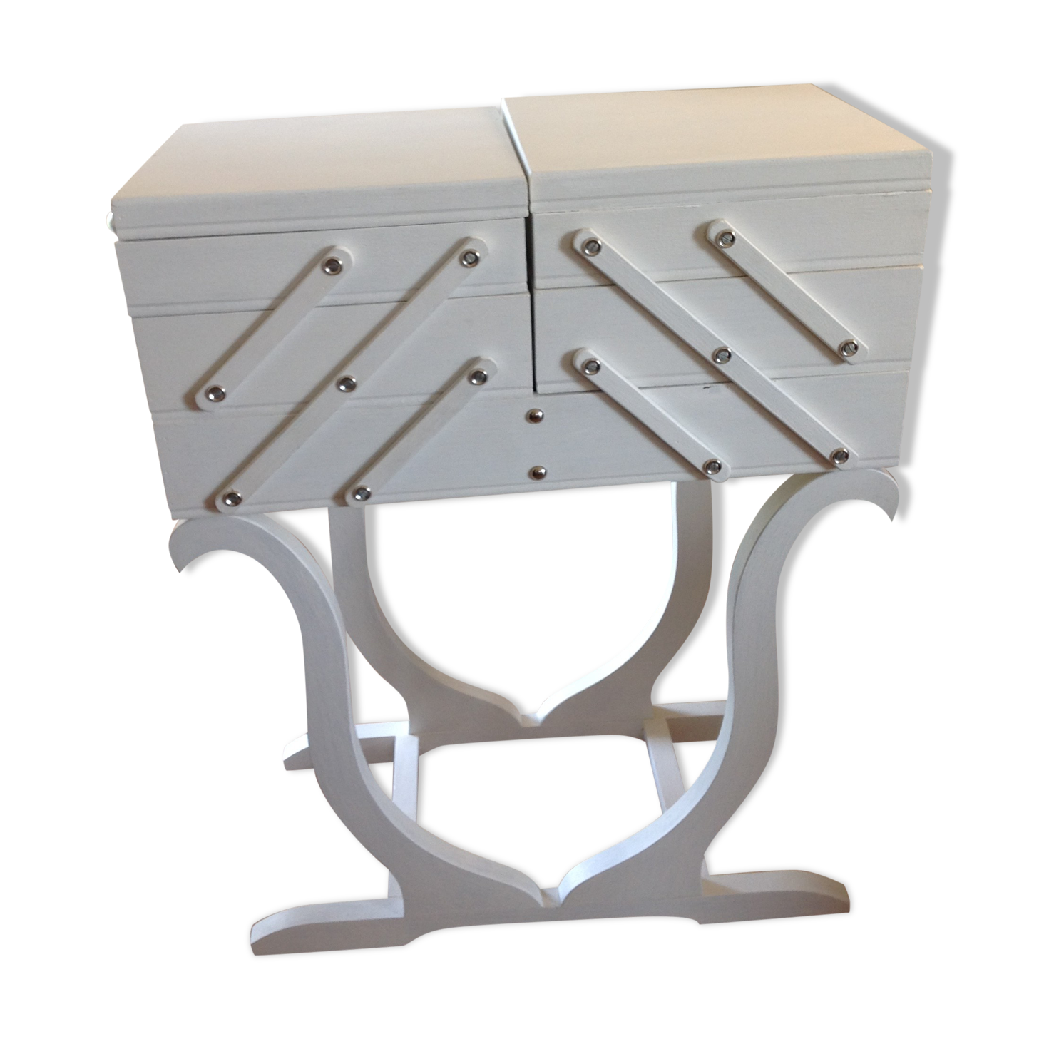 Worker painted wooden art deco form