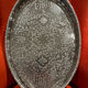 Large silver metal tray