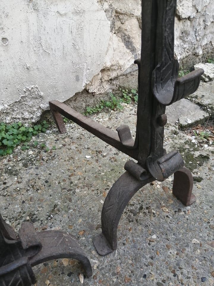 Pair of cast iron chenets