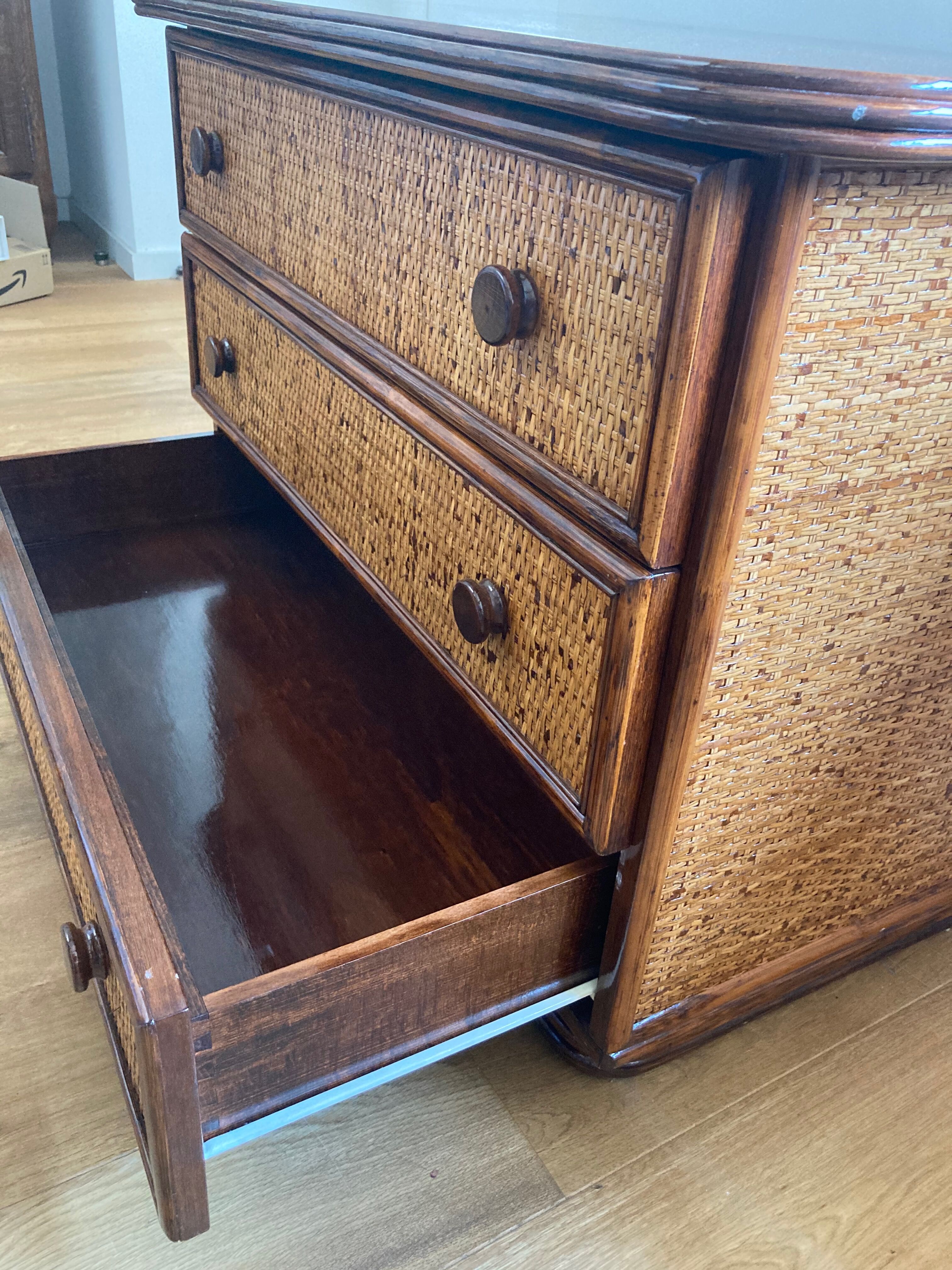 Dresser in rattan, designer Maugrion