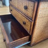 Dresser in rattan, designer Maugrion