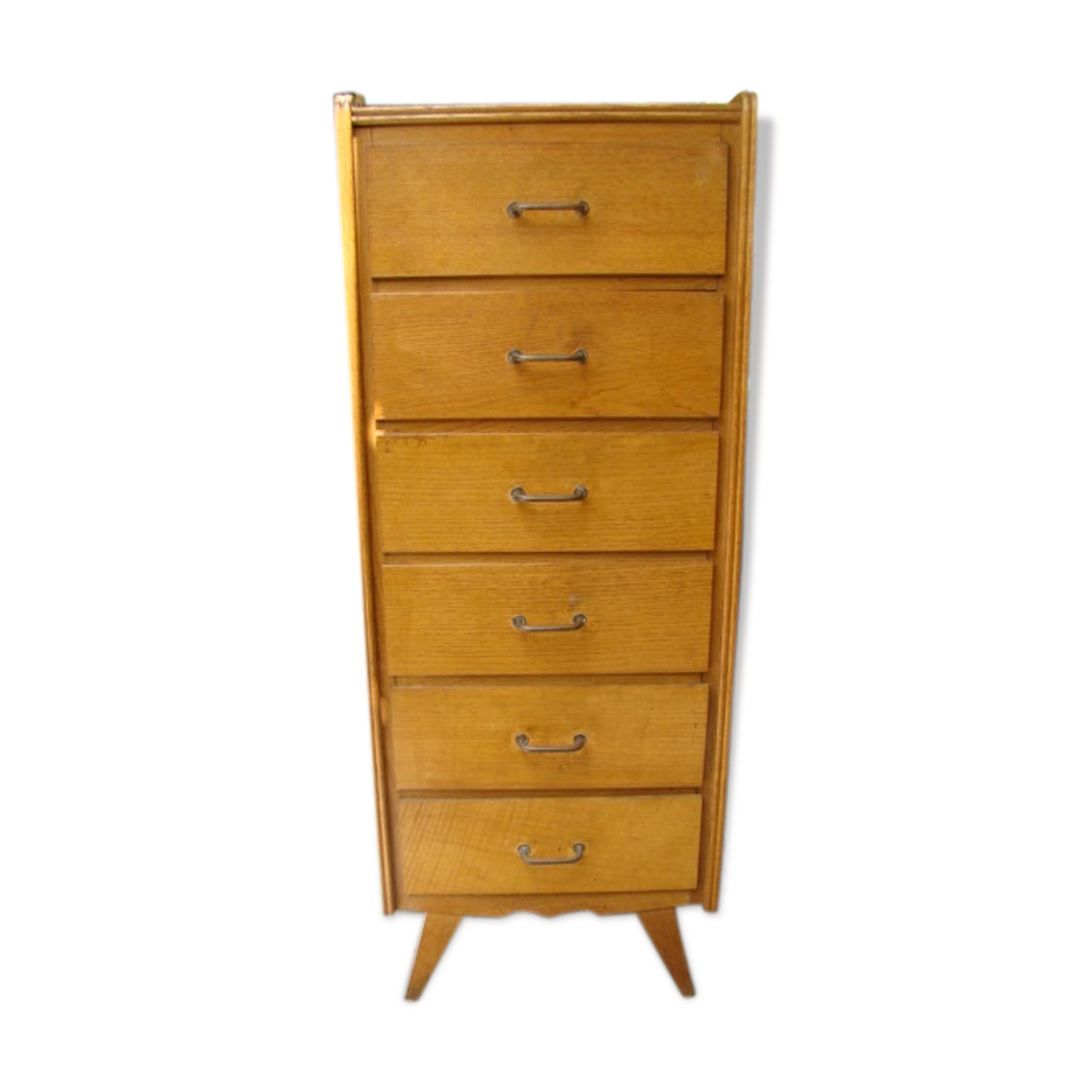 Chiffonnier chêne clair vintage 60