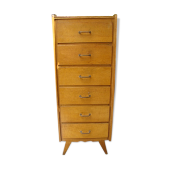 Chiffonnier chêne clair vintage 60