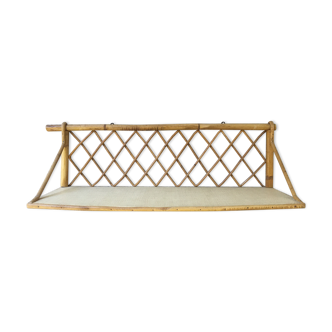 Vintage rattan wall shelf