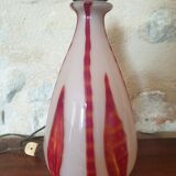 Pied de lampe ancien en verre soufflé