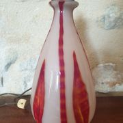 Pied de lampe ancien en verre soufflé