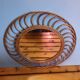 Miroir Soleil vintage en rotin année 1960