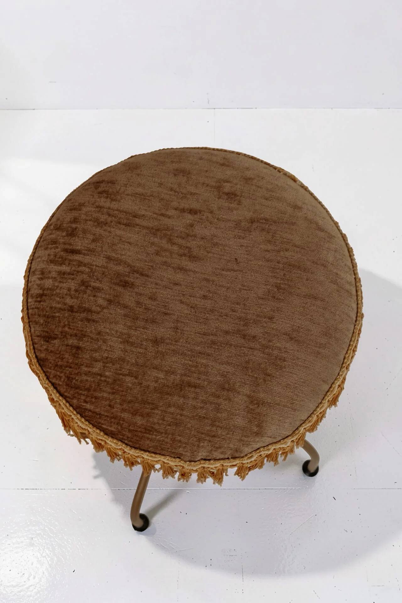 Coiffeuse vanity vintage en laiton avec tabouret