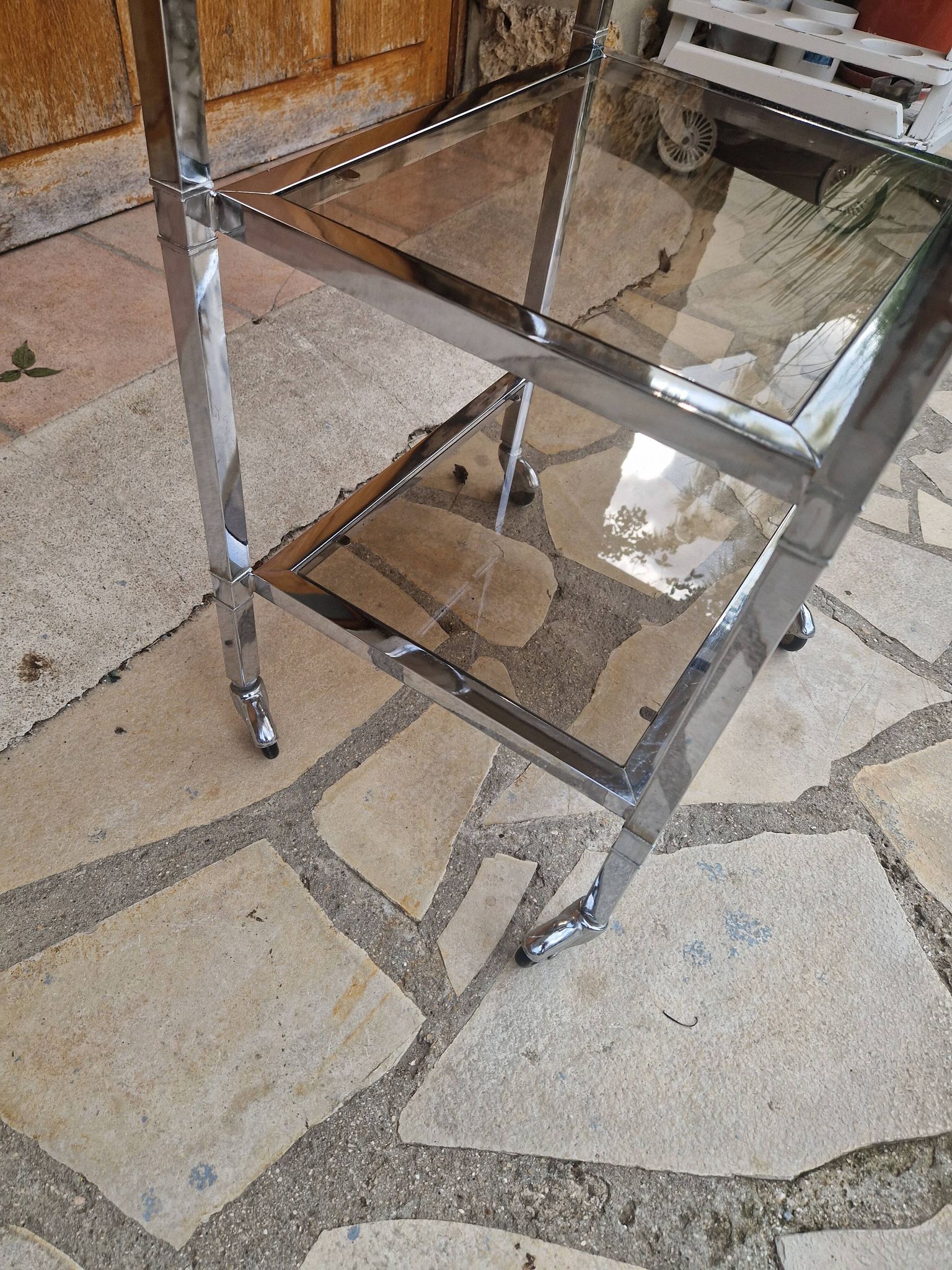 Vintage wheeled dessert table