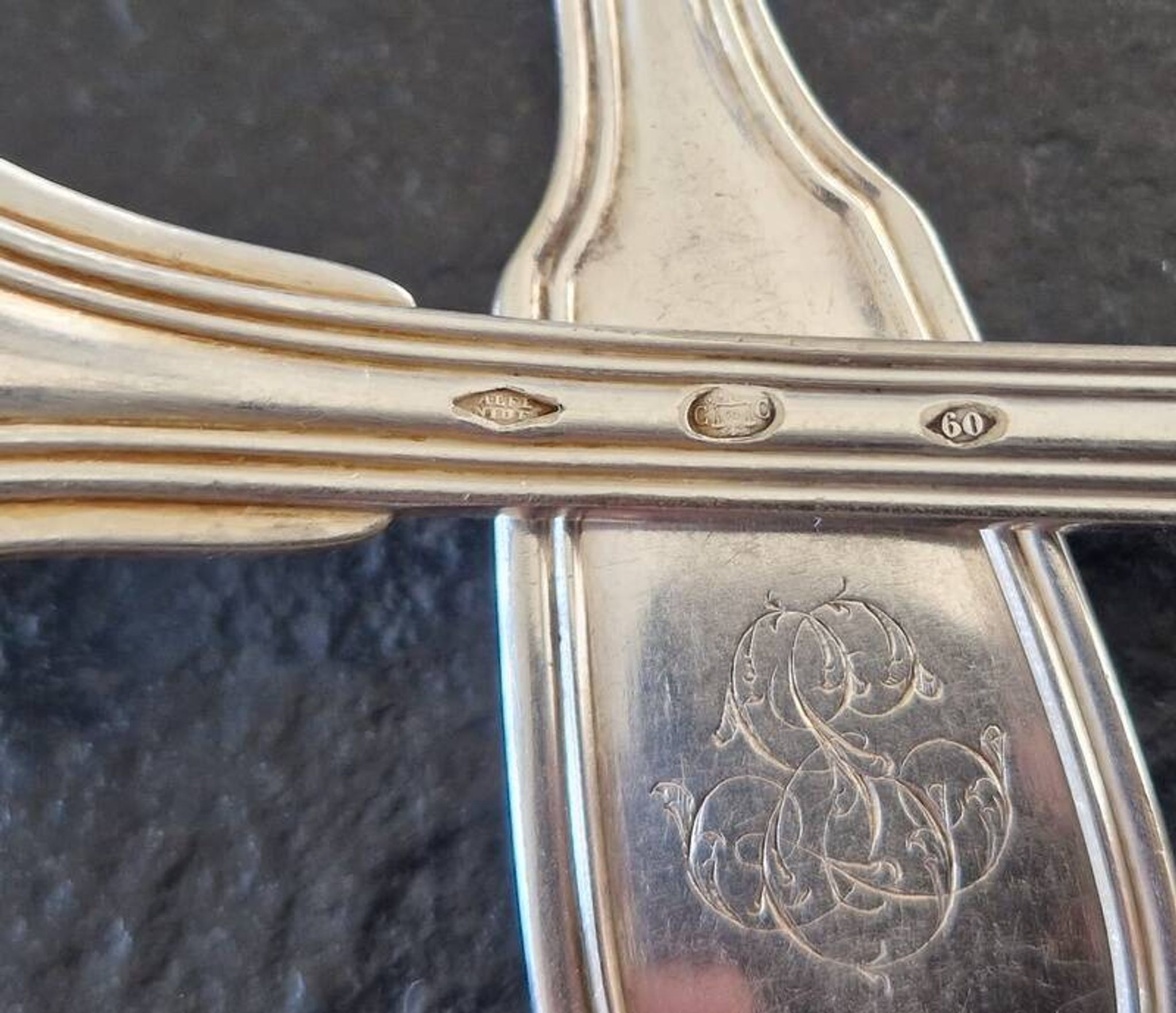 Master Goldsmith : Alfénide, Christofle, Paris - Series of 8 table forks - Chinon model