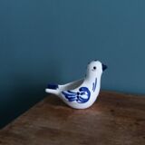 Zoomorphic bird ashtray, hand-decorated ceramic GL, Italy.