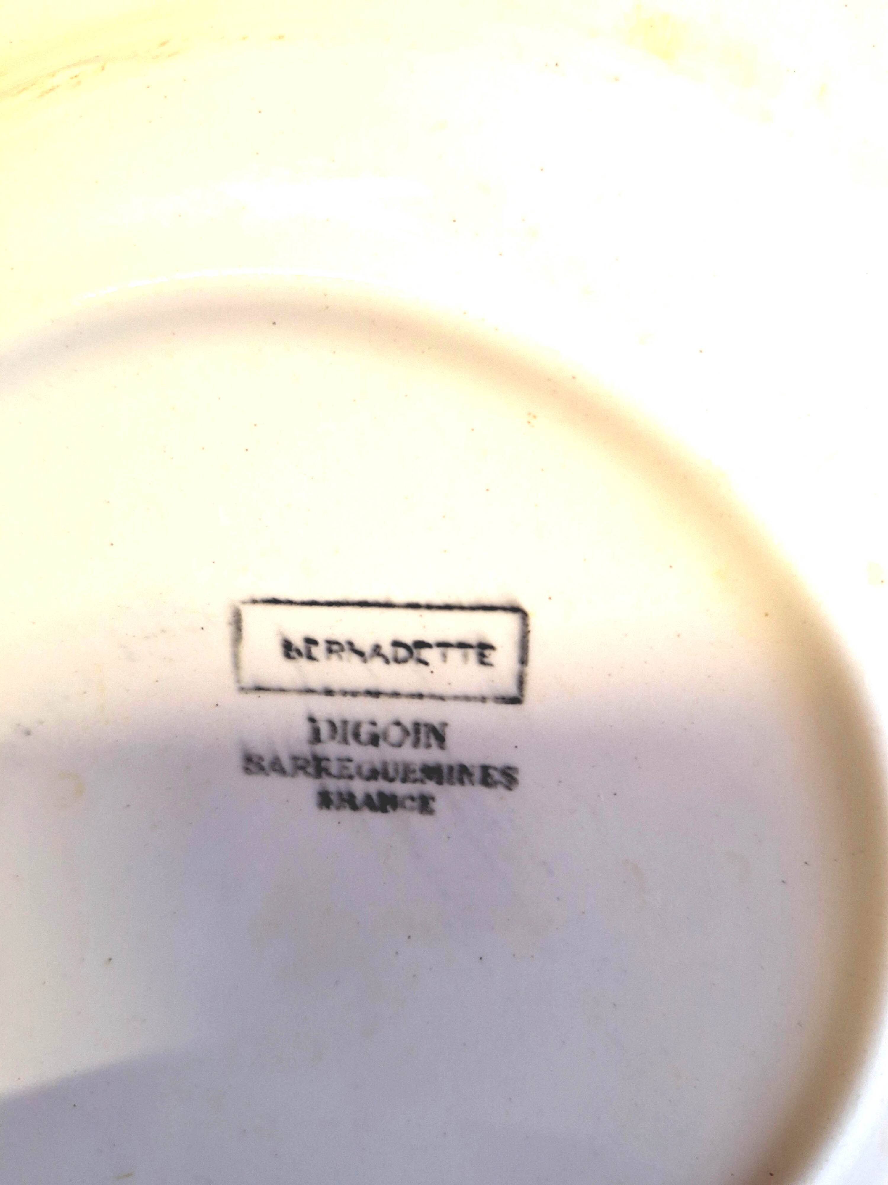 7 deep plates in Digoin Sarreguemines earthenware