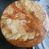 Table basse en laiton marbre et onyx