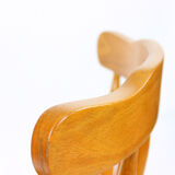 Ensemble de 4 chaises à manger en chêne, Tchécoslovaquie années 1960