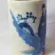 Antique cylindrical Bitong vase, cracked blue and white ceramic, China, late 19th century.
