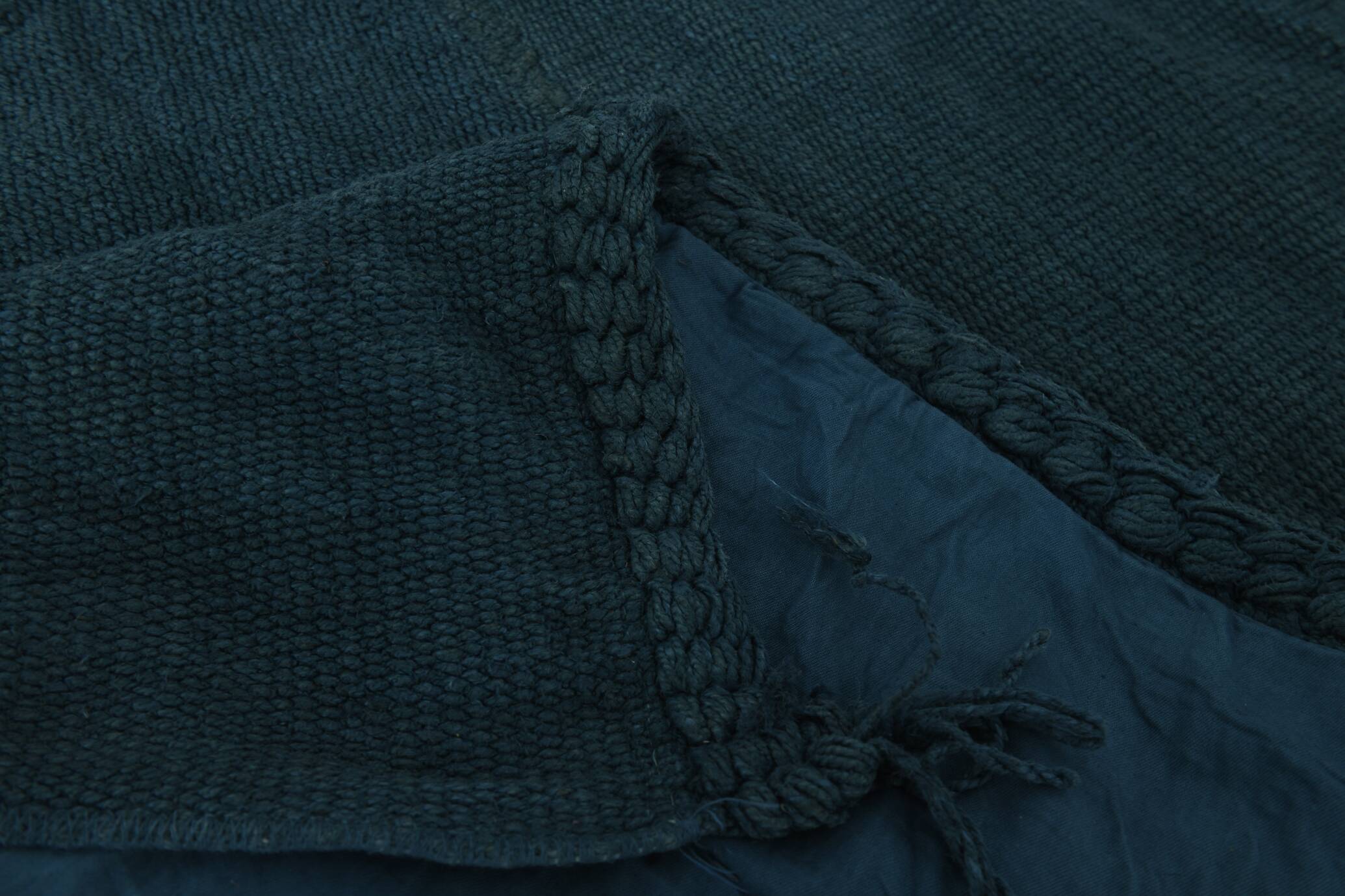 Navy Blue Pattern Handmade Kilim Rug, 128x235 Cm