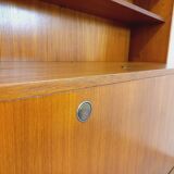 Louis Paolozzi modernist teak bookcase and secretary storage unit