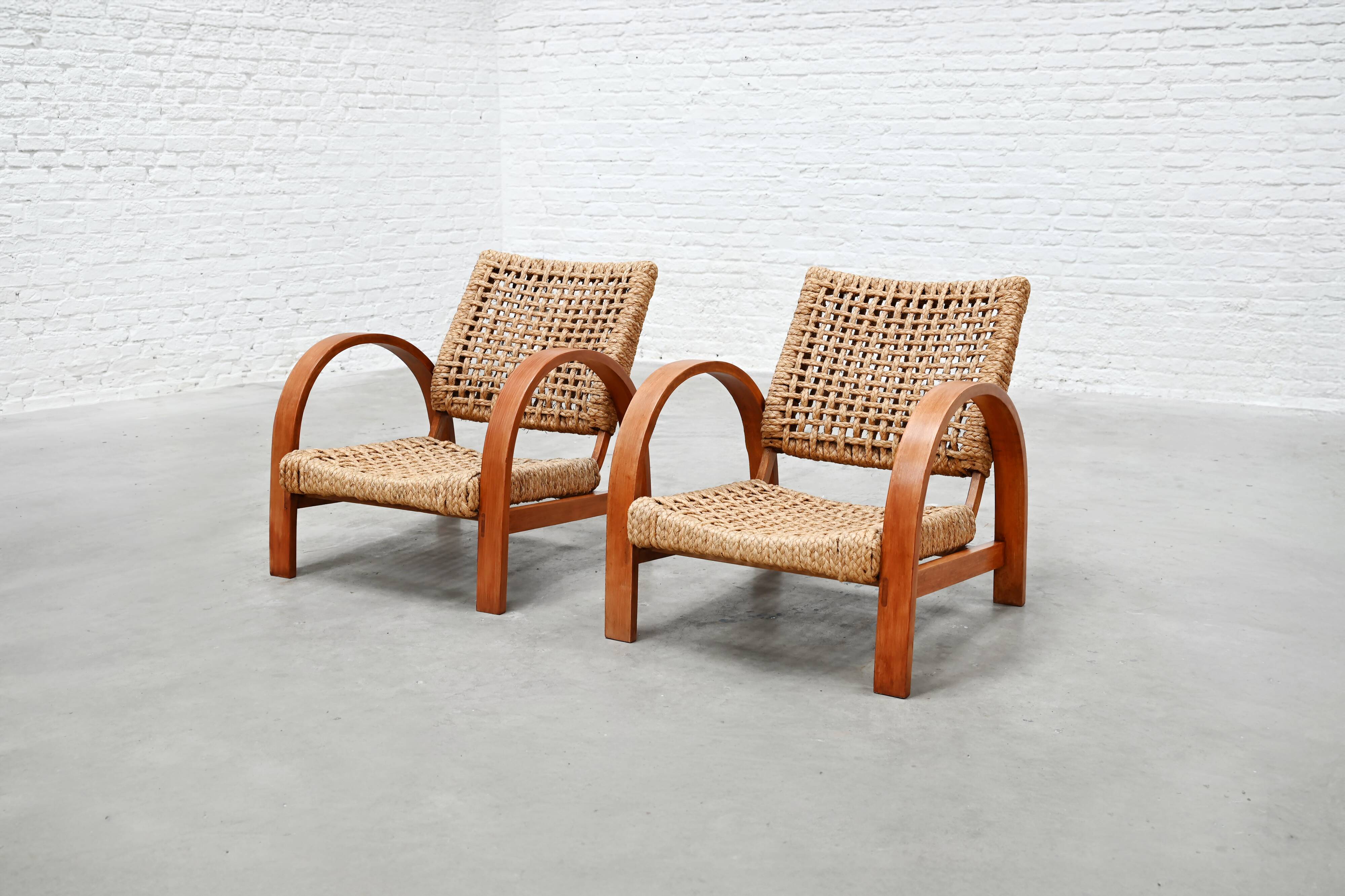 French Rope Easy Chairs, Art Deco 1940's