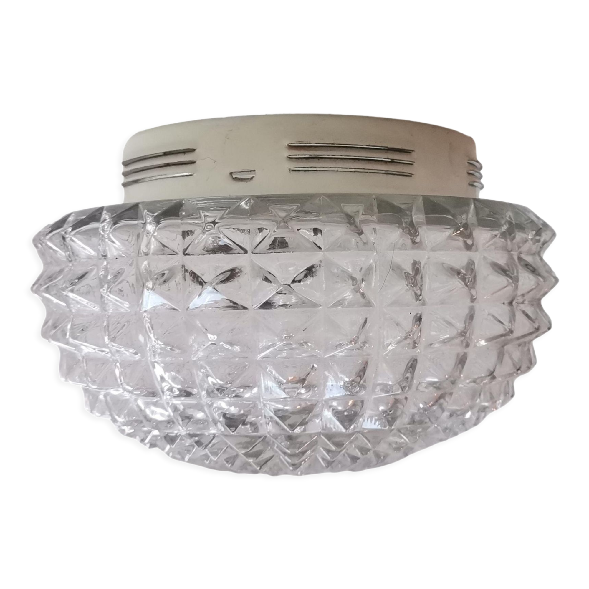 Scandinavian style round clear glass flush mount ceiling or wall lamp