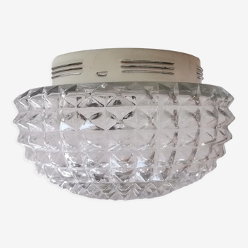 Scandinavian style round clear glass flush mount ceiling or wall lamp
