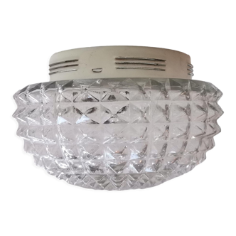 Scandinavian style round clear glass flush mount ceiling or wall lamp
