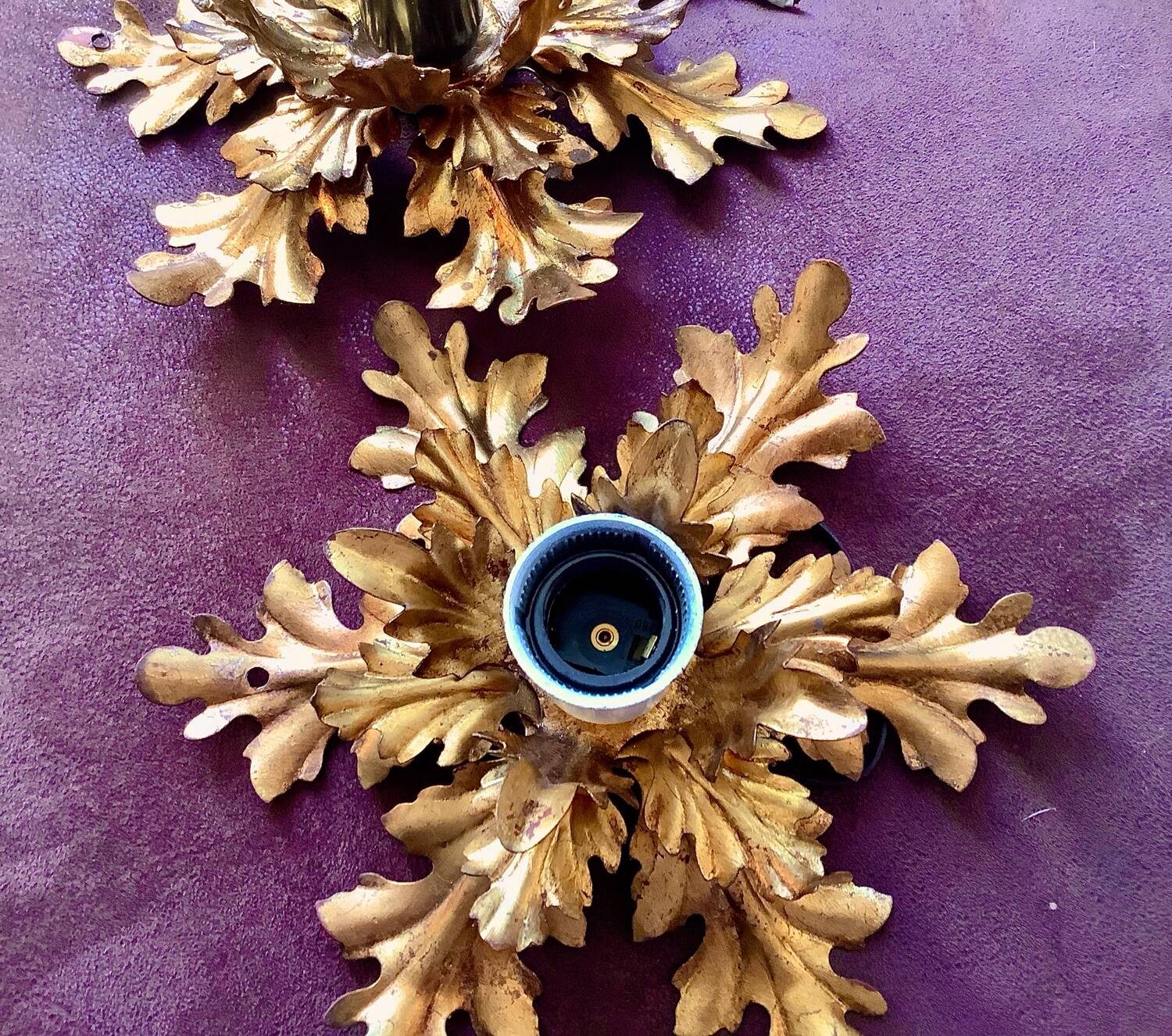 Hollywood Regency style Florentine wall lights