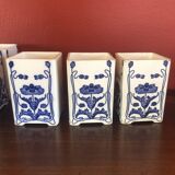 5 cobalt blue flower spice jar