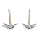 DAUM France pair of crystal candlesticks "Starfish" large model, 1960/1970